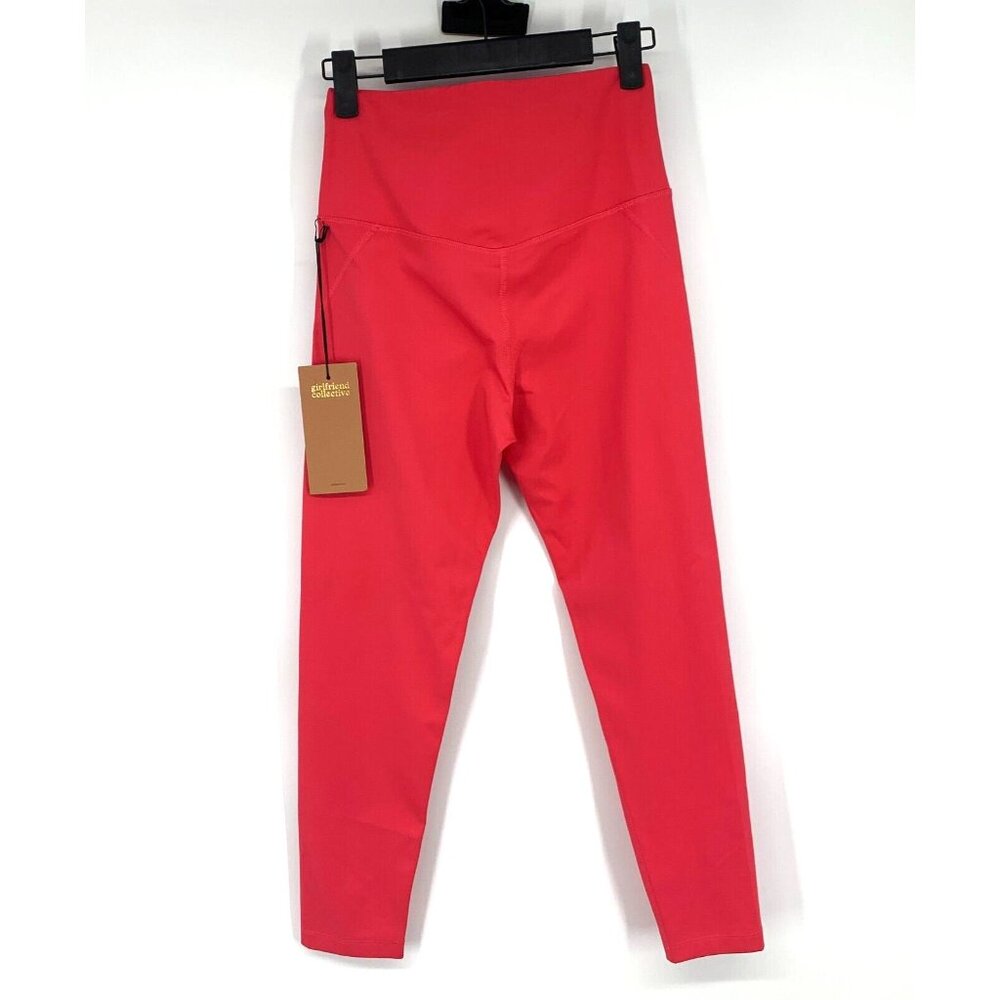 Girlfriend Collective Leggings High Waist 7/8 Crop Geranium Pink NWT - Picture 9 of 15